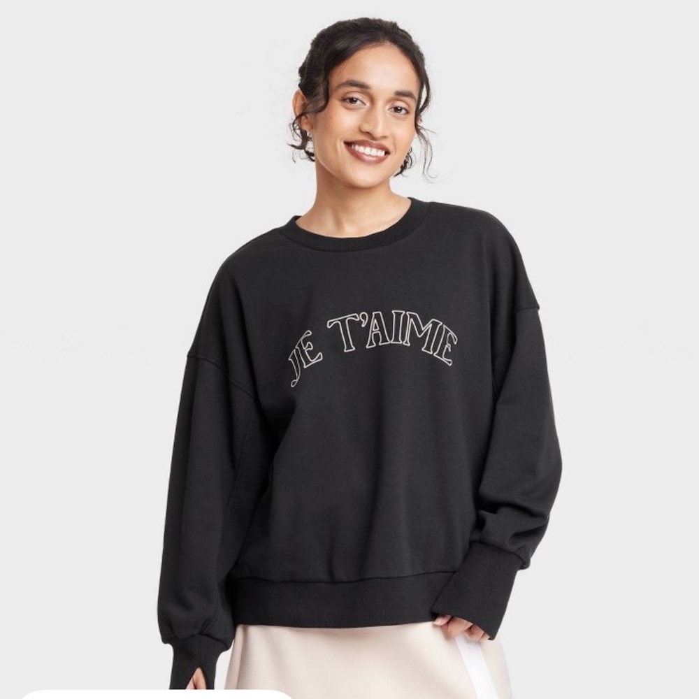 JoyLab Je T'aime Women's French Terry Sweatshirt